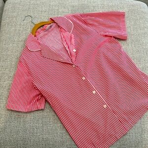 Vintage Blair Barbie Button Up Pink White Stripe